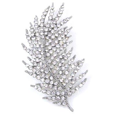 Foto Small Crystal Feather Brooch