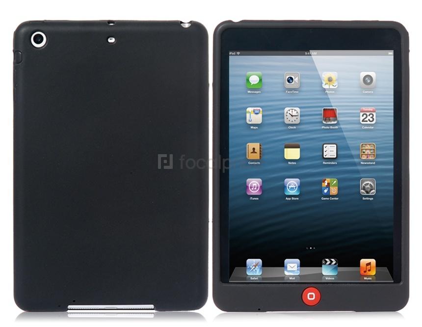 Foto Smarties forma de alimentación caja protectora Botón para Mini iPad (Negro)