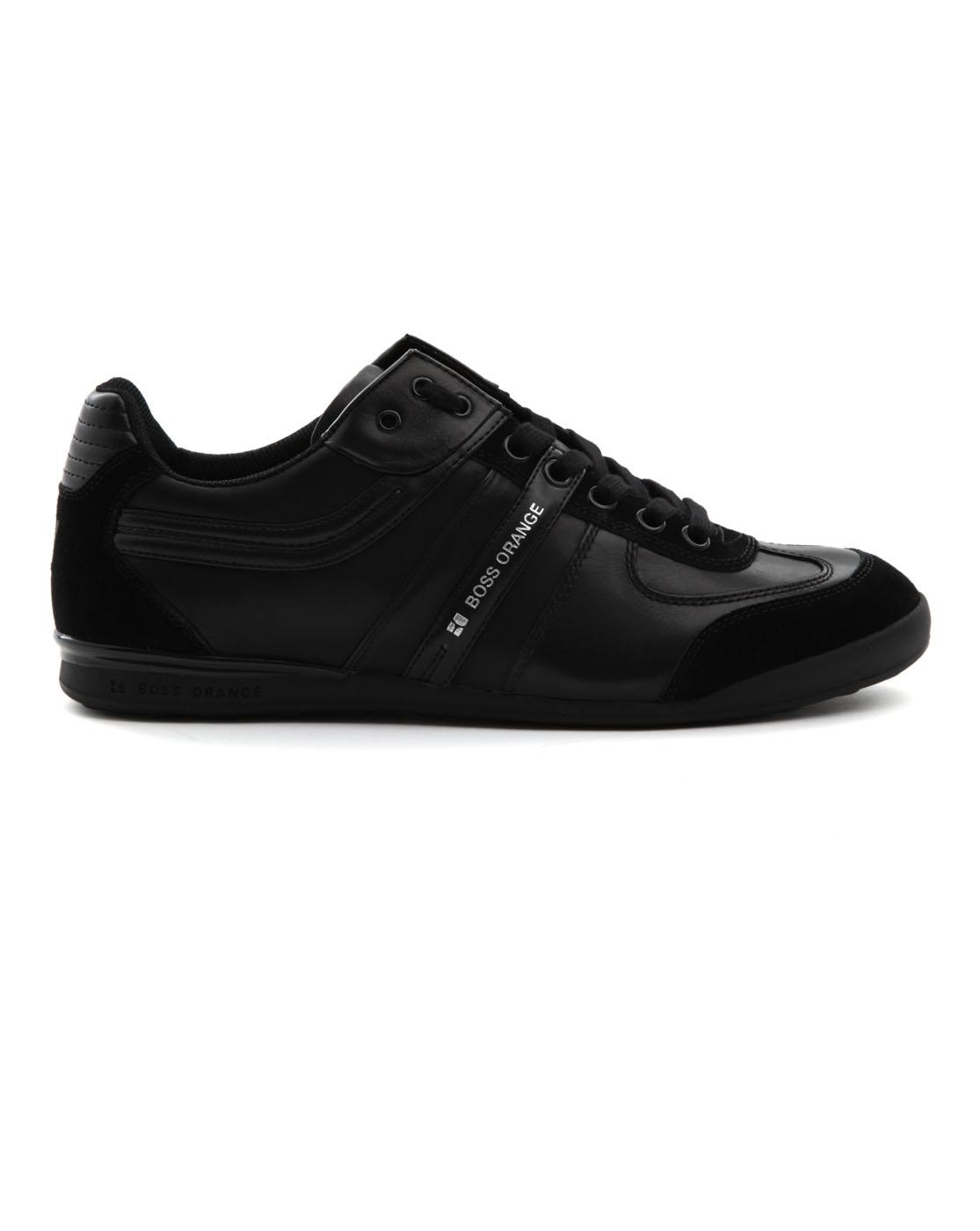Foto Sneakers negras en cuero Kikko