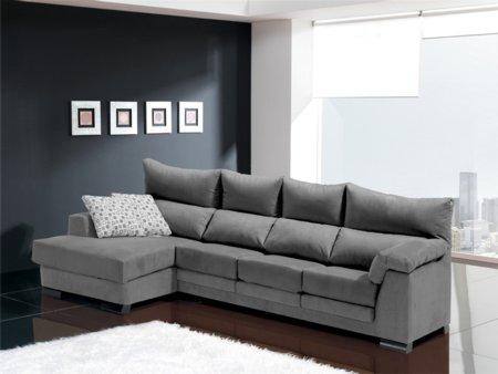 Foto sofá chaise longue de 4 plazas con cojines
