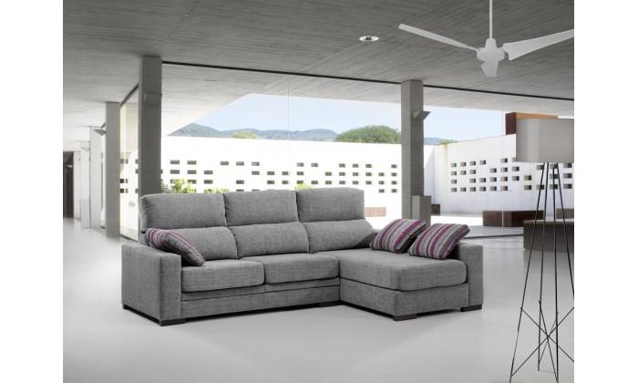 Foto Sofá chaise longue de tela matiz