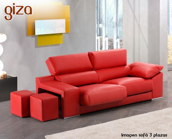 Foto Sofá de ecopiel Giza de HOME - 3 Plazas Ecopiel C Geneco Ghiaccio (bei