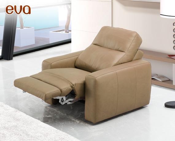 Foto Sofá de piel Eva de HOME - Sillón relax LB negro Piel PR LB Perla (bei