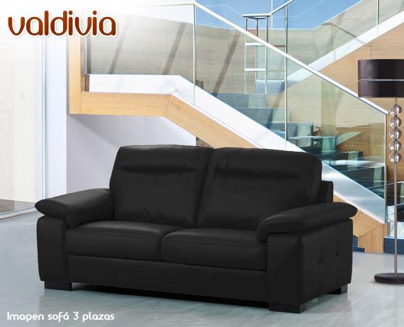 Foto Sofá de piel Valdivia de HOME - 3 Plazas Piel PR LB Negro