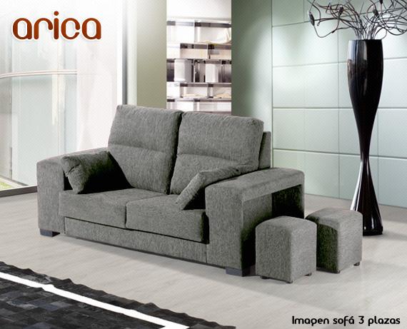 Foto Sofá de tela Arica de HOME - 3 + 2 plazas Vida Morado Sin poufs