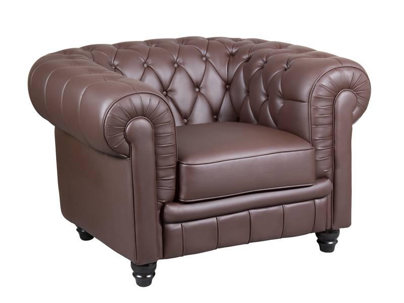 Foto Sofa 1 Plaza Marron Poli piel Capitone