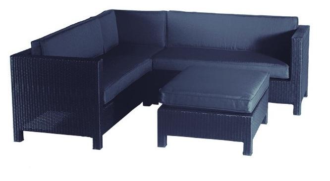 Foto Sofa rinconera Helio rattan negro