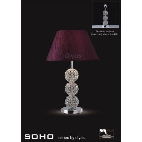 Foto Soho Table Lamp 1 Light Polished Chrome/Crystal. Shown with shade ...