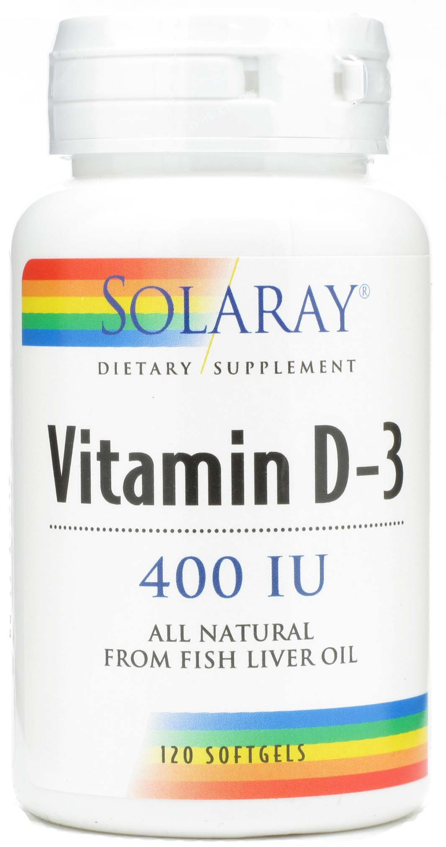 Foto Solaray Vitamina D3 400UI 120 cápsulas