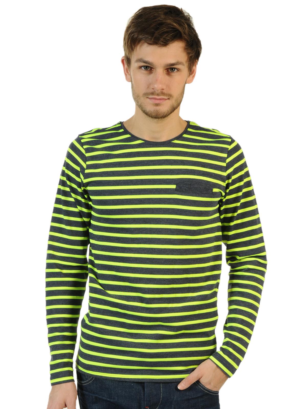 Foto Solid Jeans Camiseta m. larga verde/antracita L