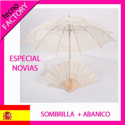 Foto Sombrilla Parasol Especial Novias Paraguas Novia Con Abanico Bodas .