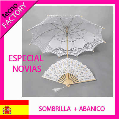 Foto Sombrilla Parasol Especial Novias Paraguas Novia Con Abanico Bodas