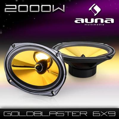 Foto Sonido Audio Coche Set Altavoces Tweeter Auto Auna Goldblaster 6x9 15x23cm 1000w