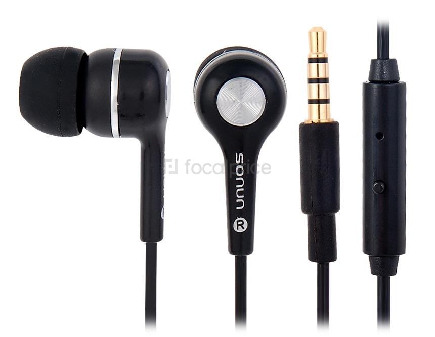 Foto SONUN Stereo SN-007P In-Ear Music auriculares con micrófono (Negro)