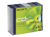 Foto Sony CDQ 80NSLD - 10 x CD-R - 700 MB ( 80 minutos ) 48x - estuche fino