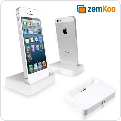 Foto Soporte Cargador--sincronización Blanco Base Dock Iphone 5 Lightning Charger