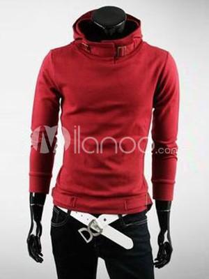 Foto Soporte sudadera de Collar hebilla gabardina Borgoña hombres