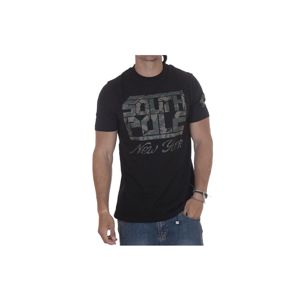 Foto South Pole Camiseta South Pole: Font Camo, Fashon Fit BK Talla: S