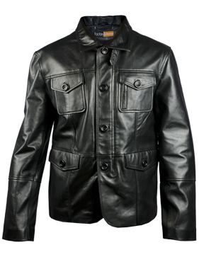 Foto Southern Classic Men’s Black Leather Blazer