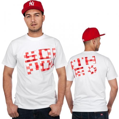 Foto Southpole Front And Back T-Shirt White/Chinese Red