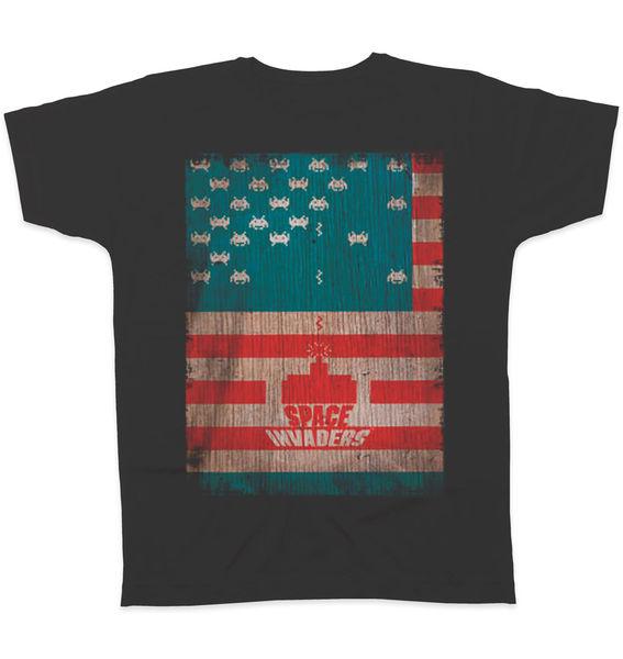 Foto Space Invaders Camiseta Alien-Spangled Banner Talla L
