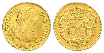 Foto Spanien 1/2 Escudo Gold 1783
