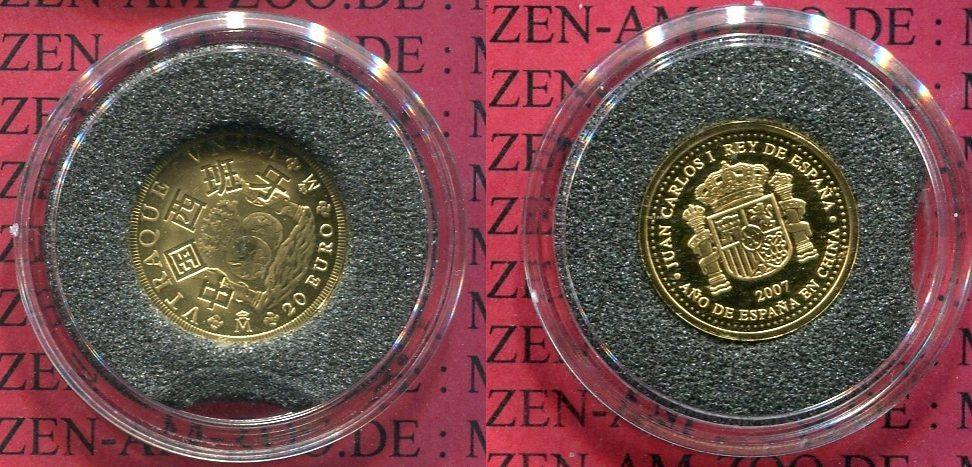 Foto Spanien 20 Euro Mini-Goldmünze 1/25 Unze 2007