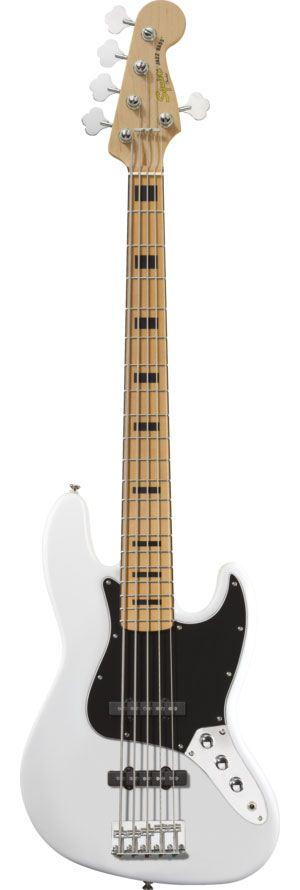 Foto Squier Vintage Modified Jazz Bass V Maple Fingerboard Olympic White