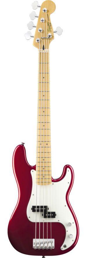 Foto Squier Vintage Modified Precision Bass V Maple Fingerboard Candy Apple Red