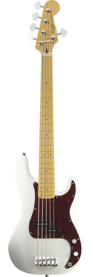Foto Squier Vintage Modified Precision Bass V Maple Fingerboard Olympic White