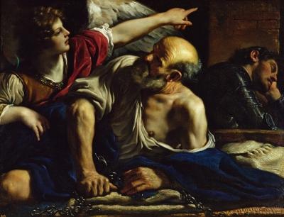 Foto St. Peter Freed by an Angel (oil on canvas).. - Art Canvas