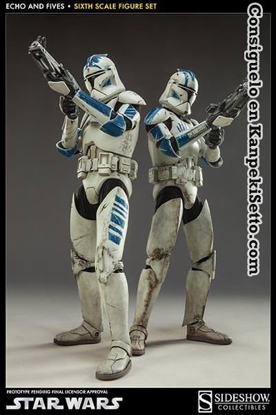 Foto Star Wars Pack De 2 Figuras 1/6 Clone Troopers Echo Y Fives 32 Cm