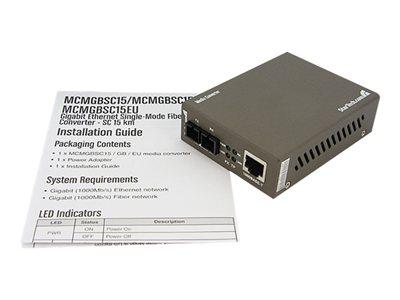 Foto startech.com 1000 mbps gigabit sm fiber ethernet media converter sc