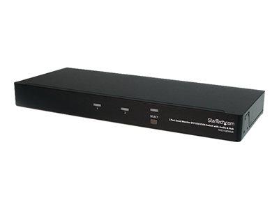 Foto startech.com 2 port quad monitor dual-link dvi usb kvm switch with aud