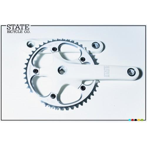 Foto State Bicycle Co White 165mm Track Fixie Fixed Gear Crankset