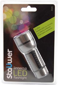 Foto Stauwer linterna 3 led gris mini blister