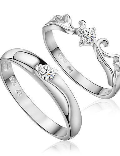Foto Sterling Silver precioso Circonita anillos de pareja
