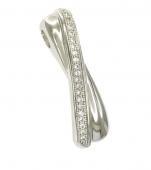 Foto Sterling Silver & Cubic Zirconia Twist Curved Pendant Necklace