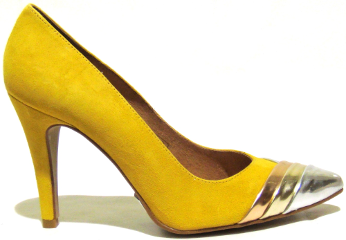 Foto Stiletto ante amarillo con puntera - 40