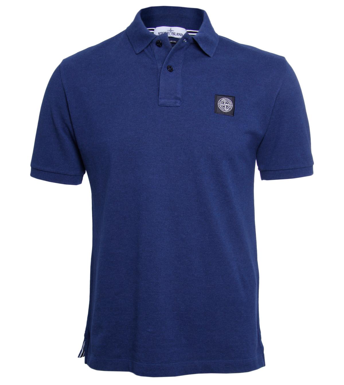 Foto Stone Island Dark Blue Cotton Pique Polo Shirt-XL