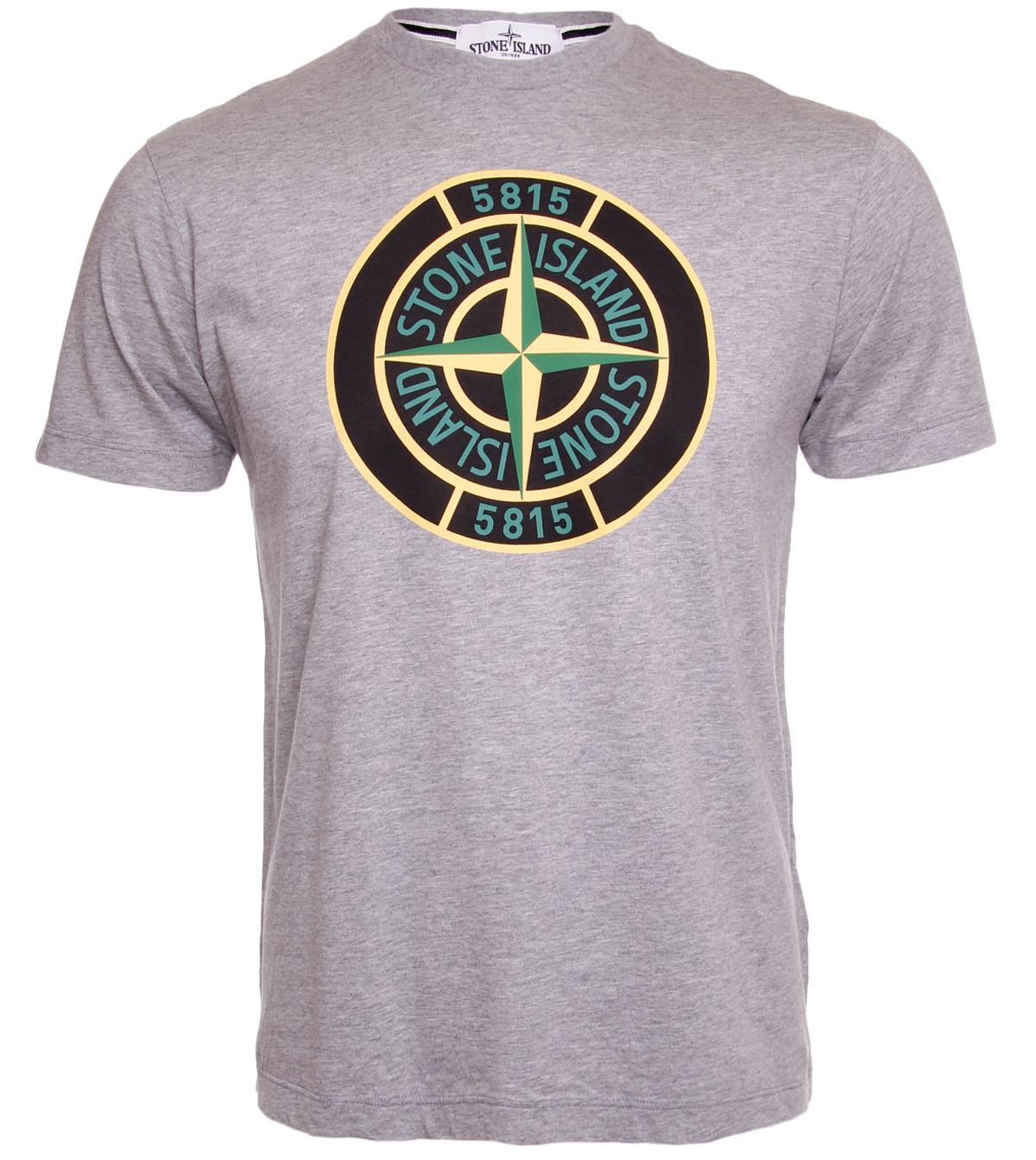 Foto Stone Island Grey Logo Cotton T-Shirt-XXL
