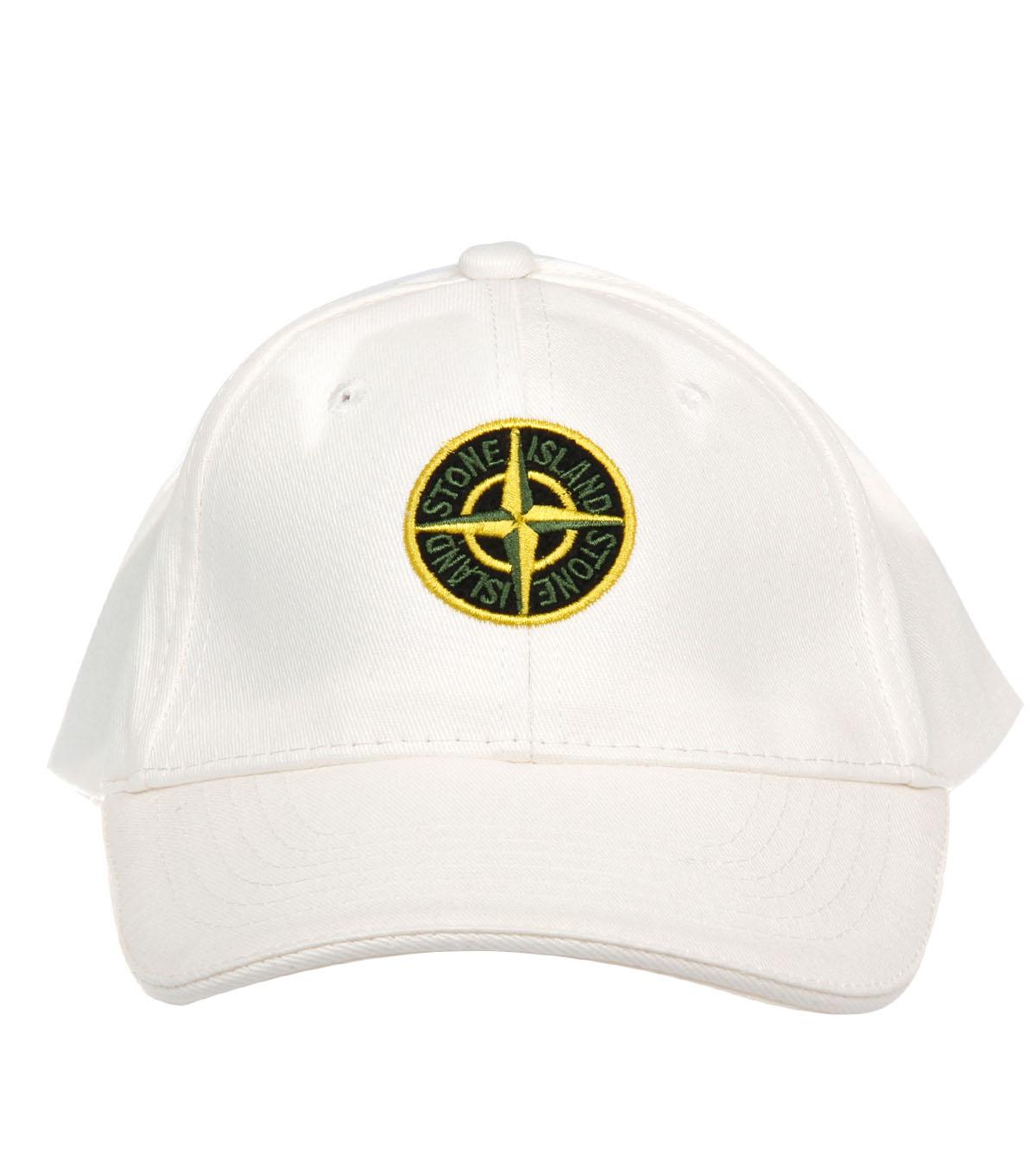 Foto Stone Island Junior White Cotton Baseball Cap-4 yrs