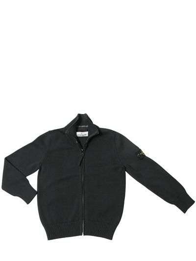 Foto stone island suéter de algodón jersey con zipper