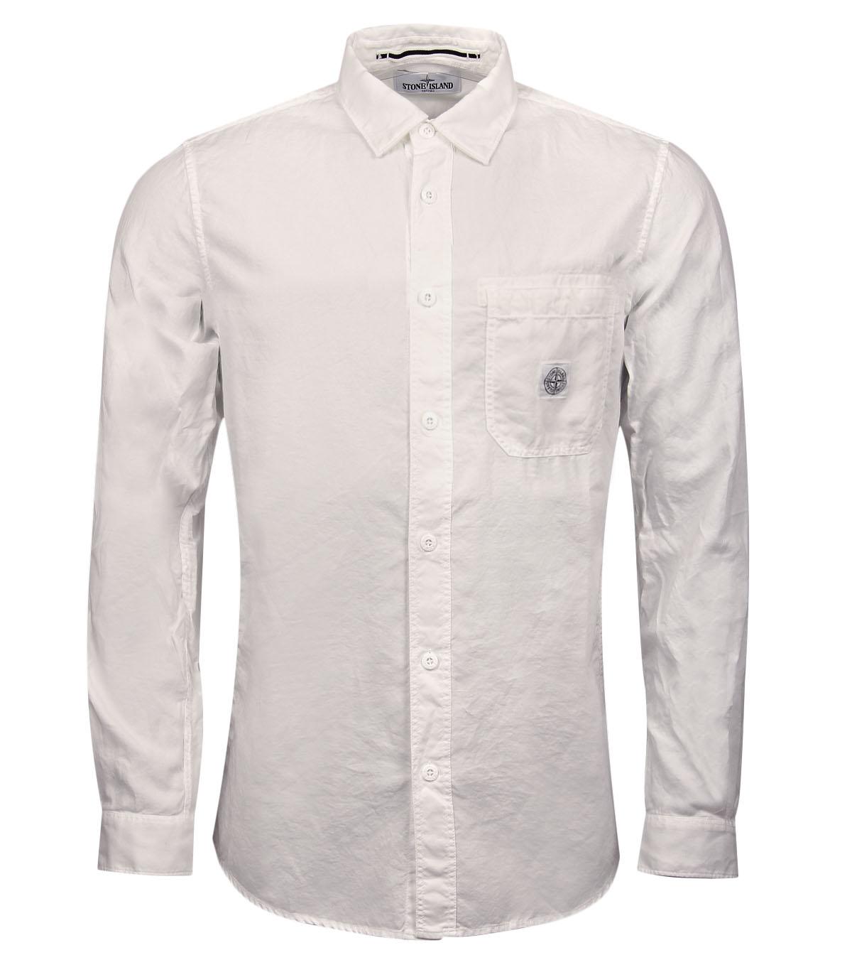 Foto Stone Island White Oxford Cotton Regular Fit Shirt