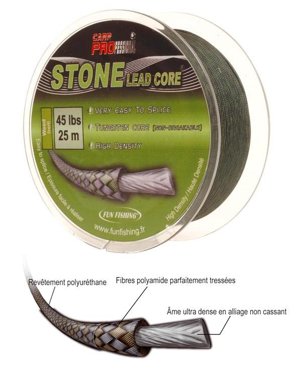 Foto stone leadcore fun fishing stone leadcore weed (verde) - 45lbs - 10m