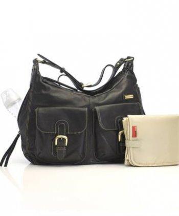Foto Storksak Emily Black Leather changing Bag