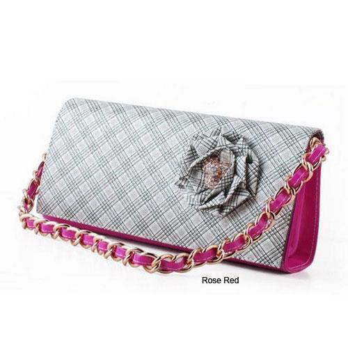 Foto Stylsih Patentes Plaid flor de cuero del embrague / Cross Body / bolso de 2 colores