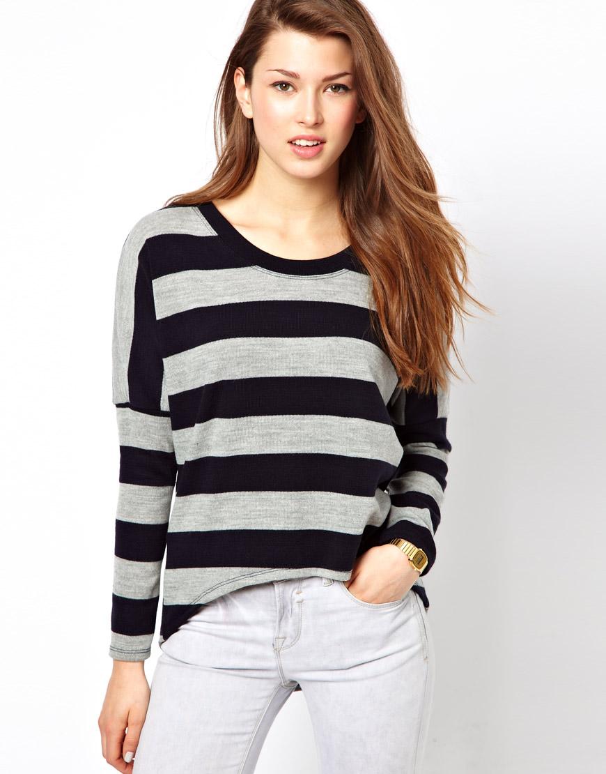 Foto Suéter a rayas de Wal G Azul marino/crema