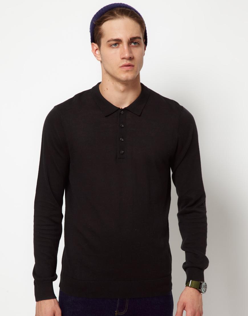 Foto Suéter con cuello de polo de ASOS Negro