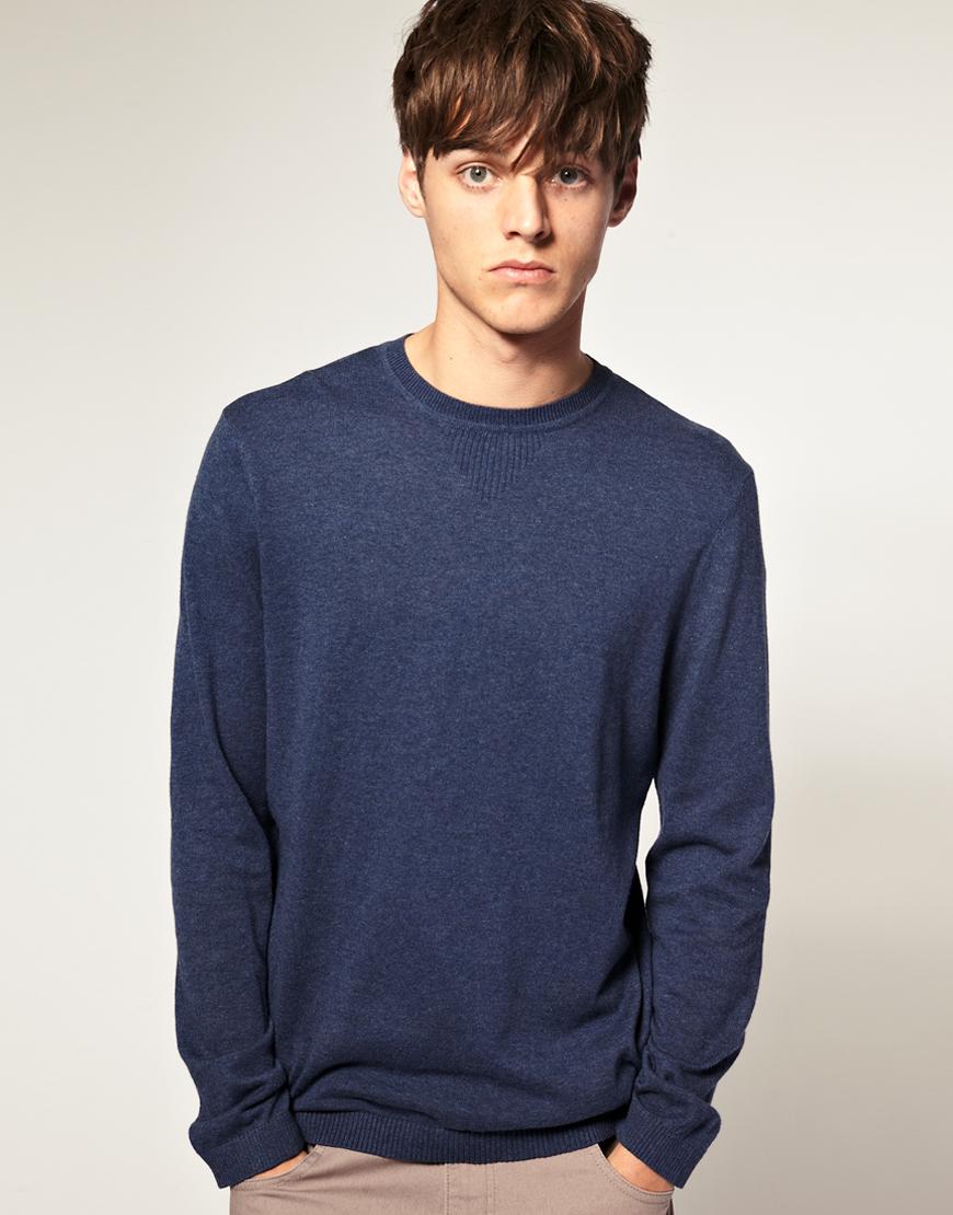 Foto Suéter con cuello redondo en contraste de ASOS Marga marino